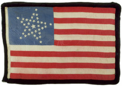 36 Star President A. Lincoln Mourning Flag, photo courtesy of Zaricor Flag Collection.